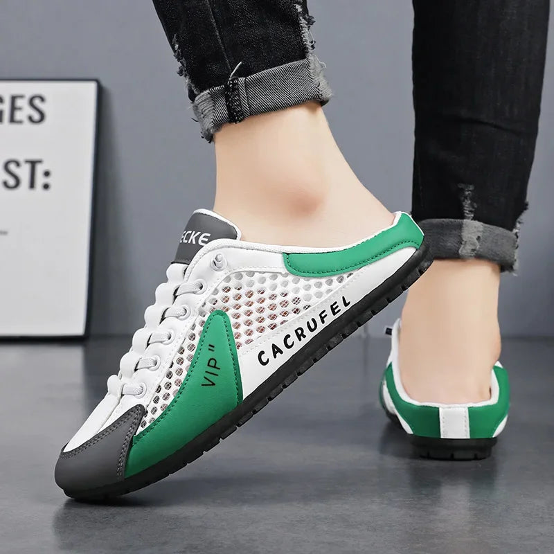 Men's Fashion Soft-soled Half Slippers Summer Men Trendy Bottom Casual Shoes Soft Sole Sneakers Zapatos De Hombre Plus Size 48 Pi-Mart