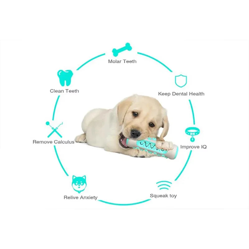 Dog Chew Bone Toy Molar Stick Teeth Cleaning Leak Food Design Self Play Interactive Pet Toy For All Breeds Dogs Relieve Boredom Pi-Mart
