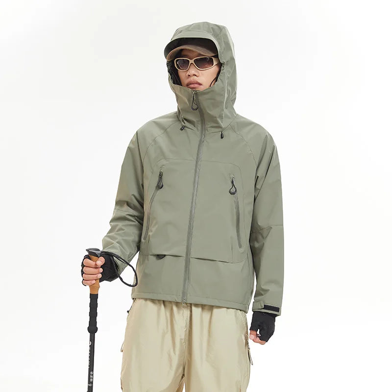 New Men Waterproof Hiking Jacket Women Windproof Sports Coat High Quality Hooded Jacket Outdoor Ride Climbing Running Jacket LadyShow.Store