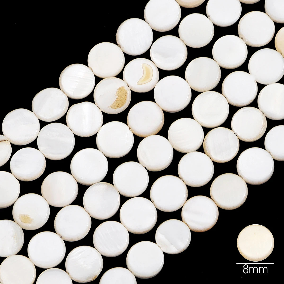Natural Shell Beads Mother of Pearl Love Star Oval Round Flat Loose Spacer Beads for Jewelry Making DIY Charm Bracelet Necklace Pi-Mart
