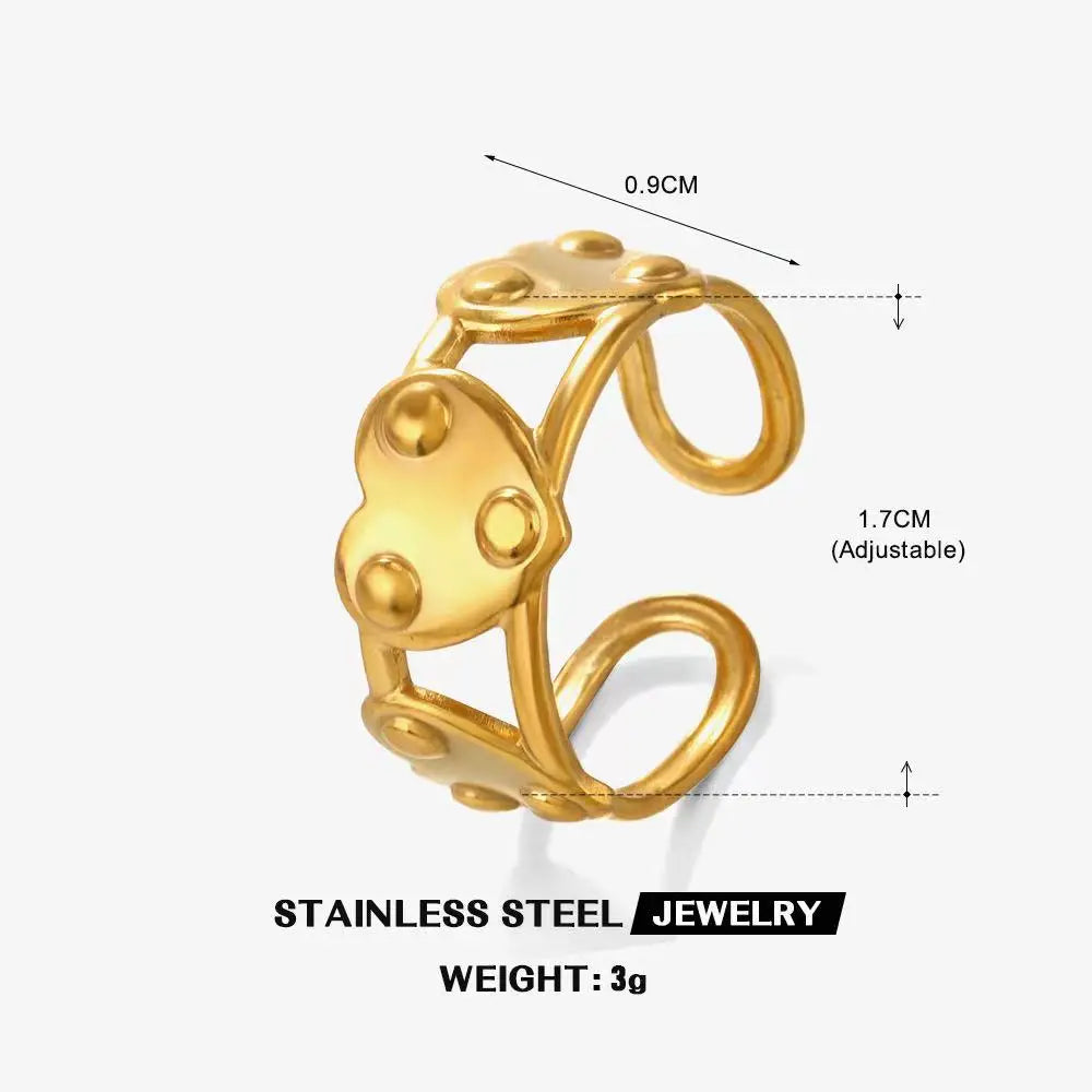 High End Waterproof Hollow Stainless Steel Finger Ring Trendy for Women Personalize Jewelry Wholesale Pi-Mart