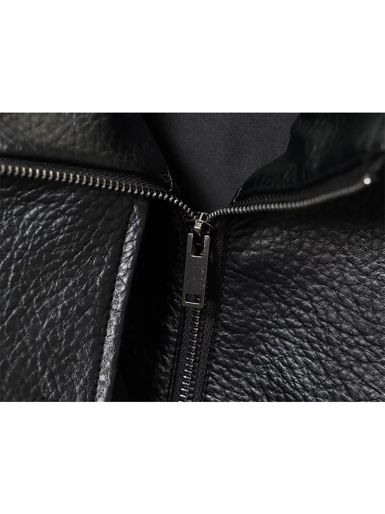 Women Fashion Leather Jacket Autumn Winter Loose Causal PU Faux Leather Jackets Coat Fashion Street Motorcycle Jackets LadyShow.Store