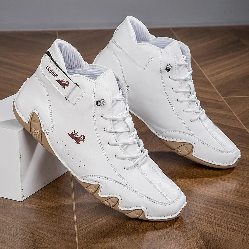 Leather Casual Shoes Sneakers for Men Fashion Outdoor Walking Loafers Shoes Comfortable Footwear Luxury Man Boots 2024 New In Pi-Mart