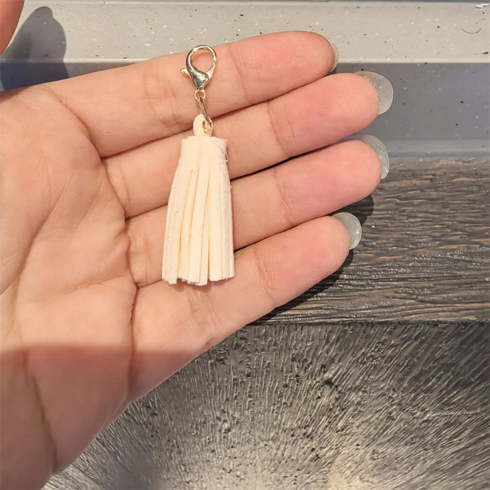 1Pcs Autumn Winter Maillard Tassel Pendant Shoe Charms Leather Flower Shoelace Buckle Sports Shoe Decoration Accessory Buckle Pi-Mart