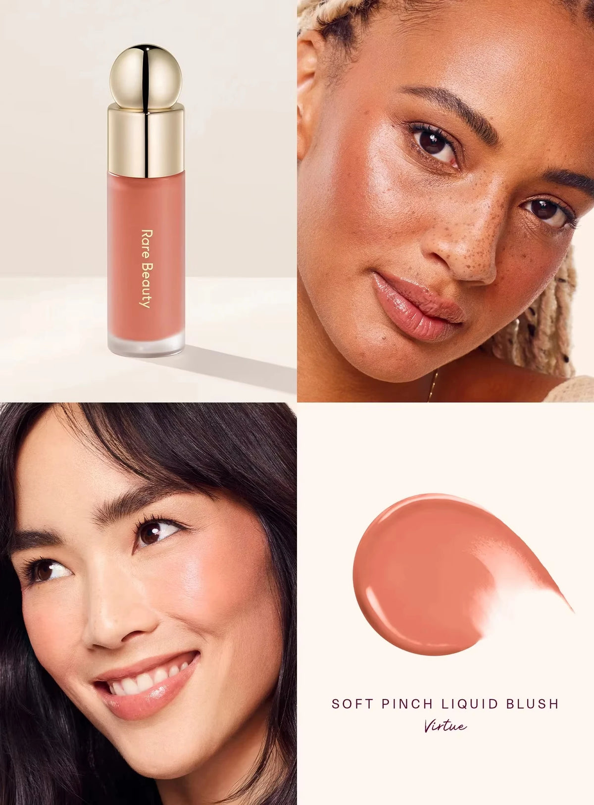 Rare Beauty Soft Pinch Tinted Lip Oil Stain Lip Gloss Delight Hope Happy Wonder Liquid Blush Makeup Cosmetics Face Eye Blusher Pi-Mart