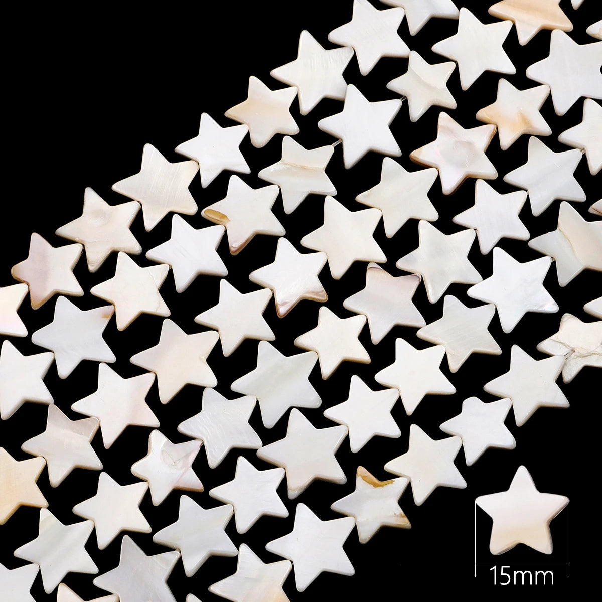 Natural Shell Beads Mother of Pearl Love Star Oval Round Flat Loose Spacer Beads for Jewelry Making DIY Charm Bracelet Necklace Pi-Mart