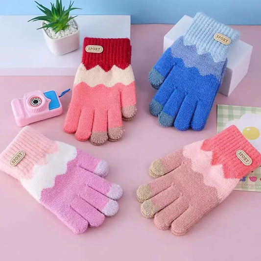 Cute Warm Kids Winter Gloves Coldproof Windproof Baby Gloves Soft Thicken Children Mittens for 6-14 Years Old Baby Boys Girls Pi-Mart