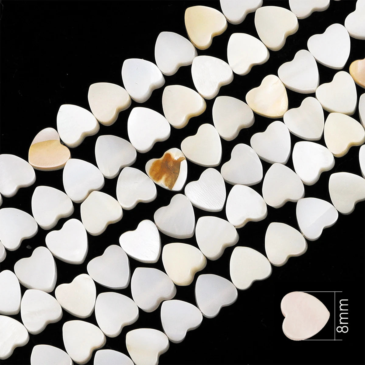 Natural Shell Beads Mother of Pearl Love Star Oval Round Flat Loose Spacer Beads for Jewelry Making DIY Charm Bracelet Necklace Pi-Mart
