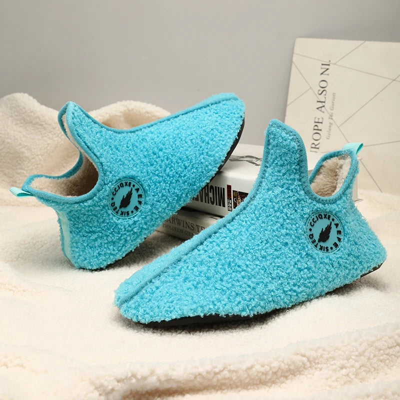 New Men Winter Slippers High Quality Light Weight Disign Shoes Fashion Women Plush Slipper Warm Slip on Casual Shoe for Couples Pi-Mart