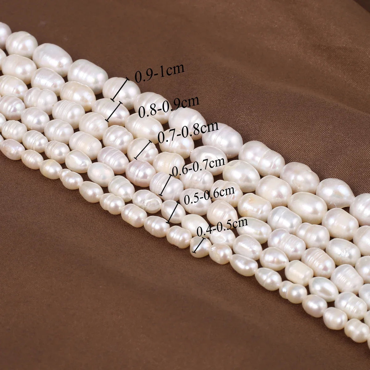 A Natural Freshwater Pearl Bead Rice Shape Christmas Gift Ladies White Jewelry Making DIY Fashion Bracelet Necklace Accessories Pi-Mart