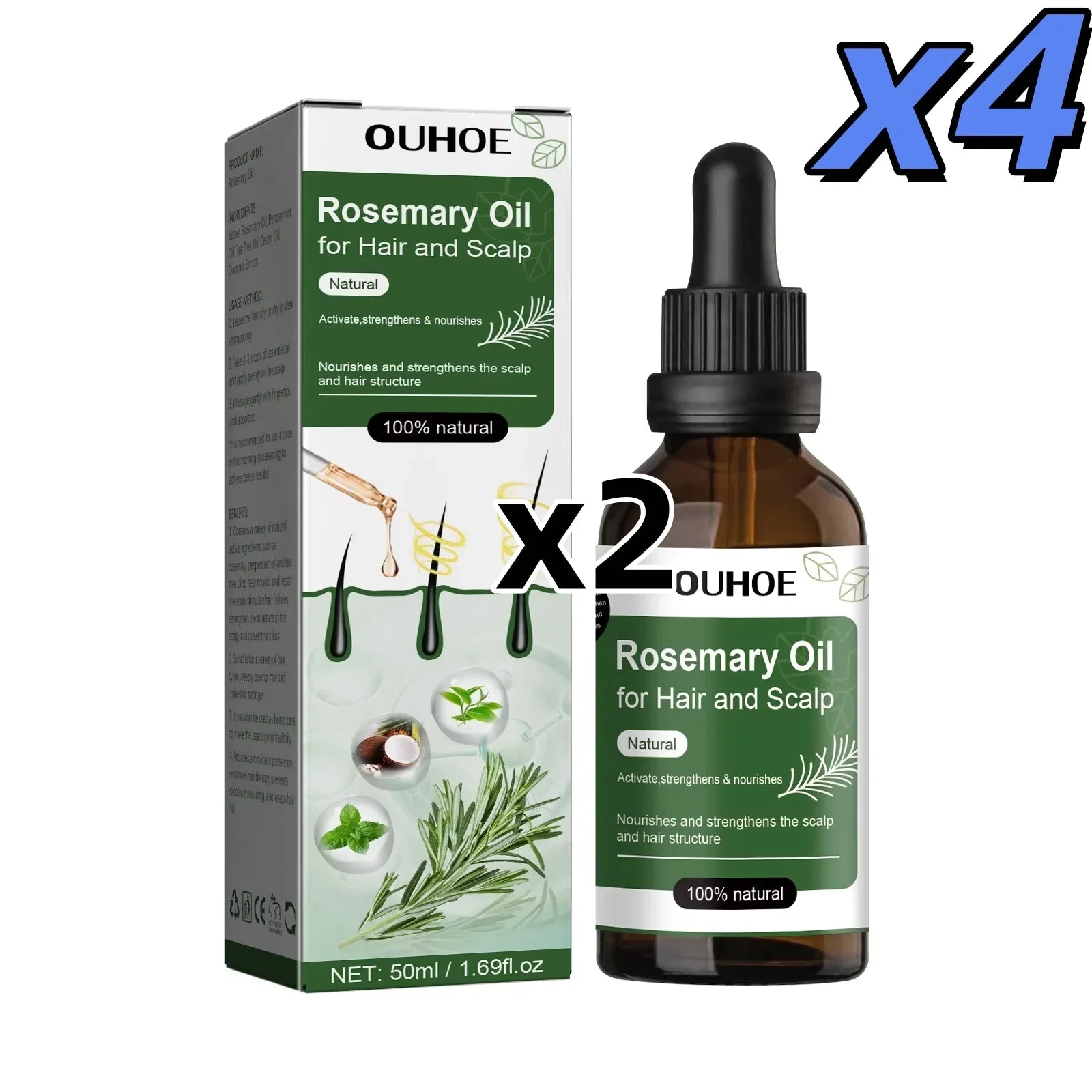 Rosemary Oil for Hair Growth 50ml Essential Oil Growing Hair Beauty Hair Care Prevents Hair Loss Promotes Healthy Hair Growth Tri Light Beauty