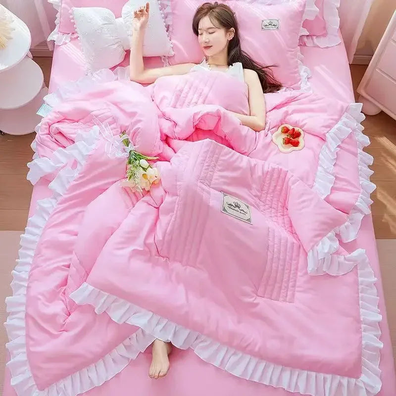 Summer Quilted Blanket Comforter Duvet Cover for Single Double Bed Air Condition Quilt Student Car Kids Adult Bed Cover Bedding Pi-Mart