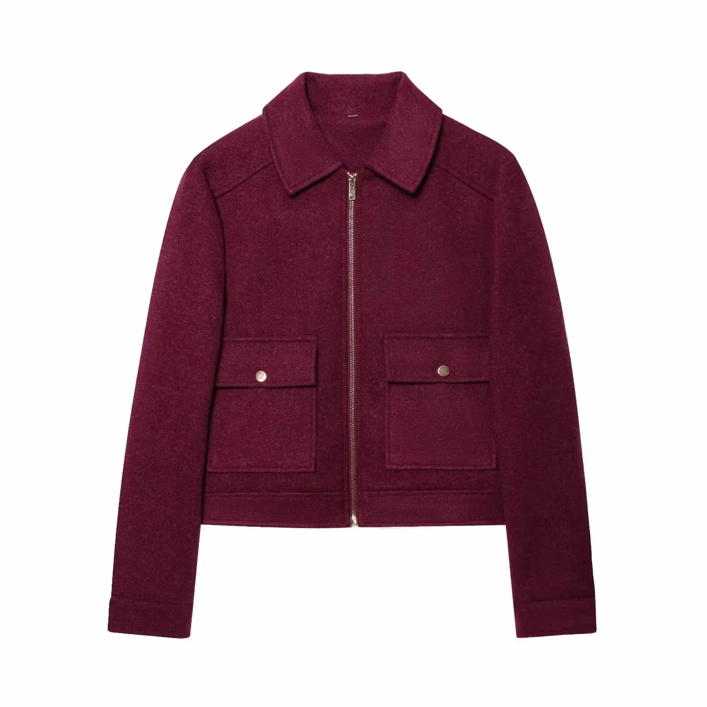 Women's Zipper Jacket Coat New Winter Long Sleeve Pocket Outerwear Coat Short Street Elegant Women's Jacket LadyShow.Store