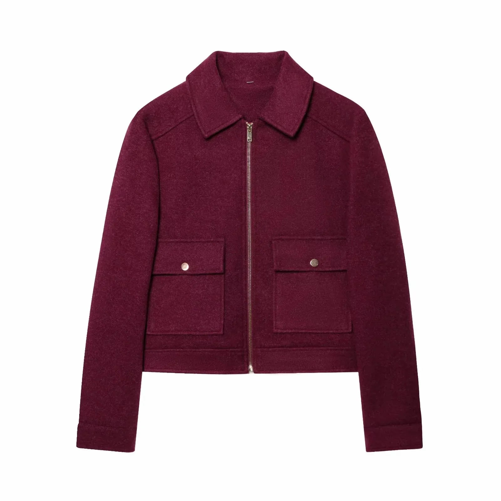 Women's Zipper Jacket Coat New Winter Long Sleeve Pocket Outerwear Coat Short Street Elegant Women's Jacket LadyShow.Store