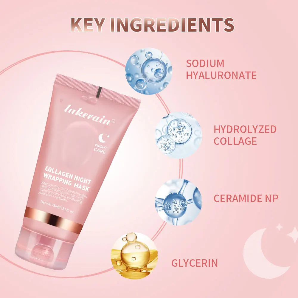Collagen Wrapping Peel-off Mask Rejuvenation Moisturizing Brightening Korean Face Mask Make Glowy Skin Elasticity Facial Mask Pi-Mart