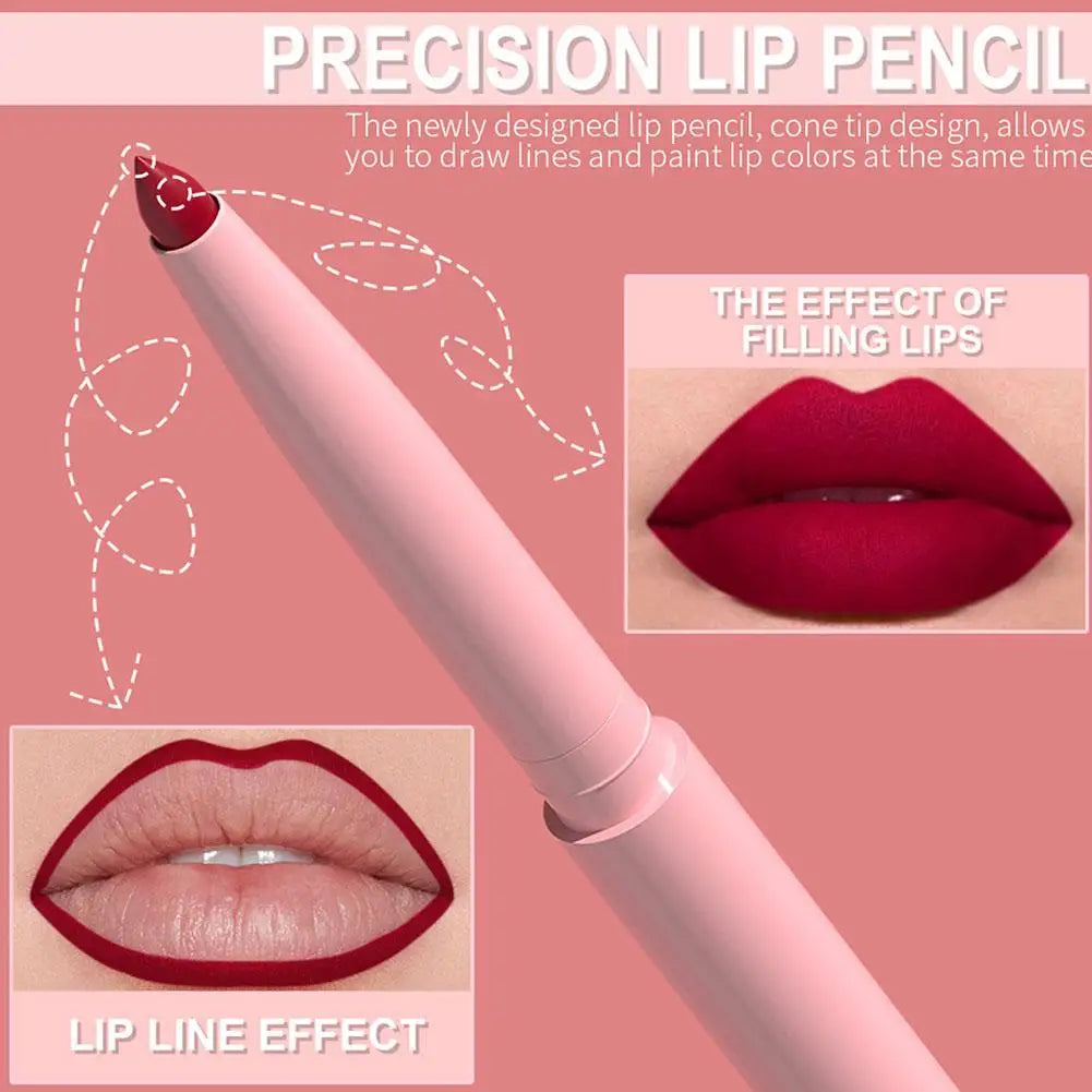 6Pcs Velvet Matte Lip Liner Pencil Set High Pigment Smooth Silky Texture Easy to Color & Define Lip Contours Daily Lip Makeup Pi-Mart