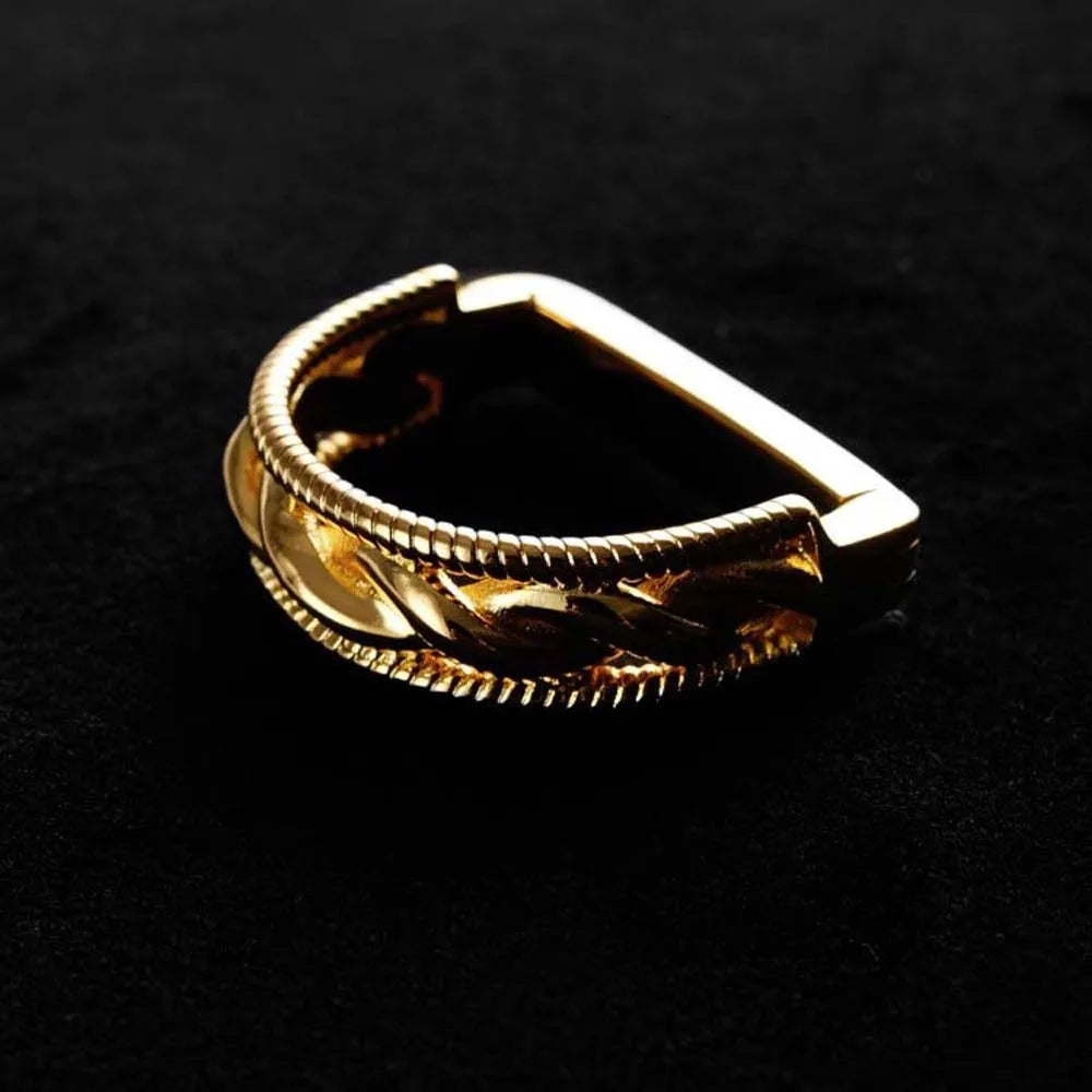 Creative Alloy D-shaped Tie Buckle Cuff Links Shirt Tie Pin Twists Tie Clip Accessories for Suit Mini Tie Knot Fixation Wedding Pi-Mart
