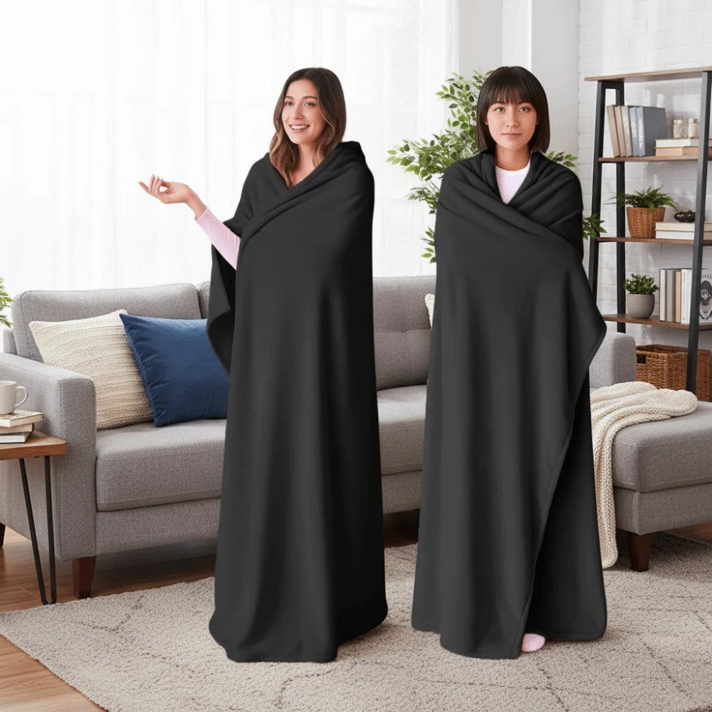 Cozy Flannel Winter Wearable Blanket Warm Sofa Throw Blanket Soft Thickened Leisure Blanket Winter Pi-Mart