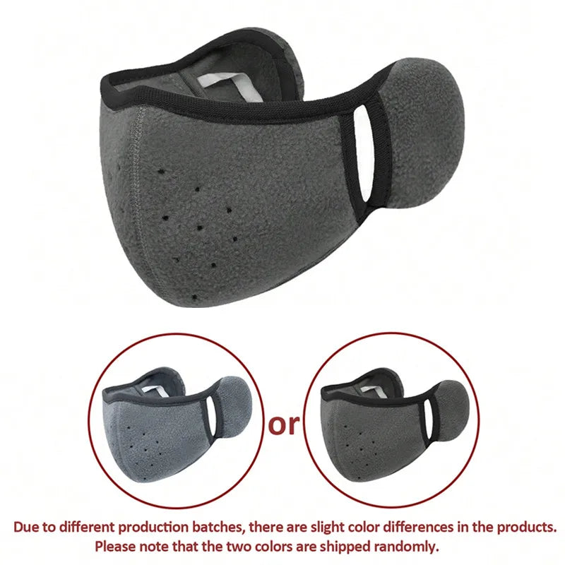 2-in-1 Earmuff Face Mask, Winter Ear Warmer for Women Men, Breathable Face Cover for Outdoor Walking Cycling Skiing Pi-Mart