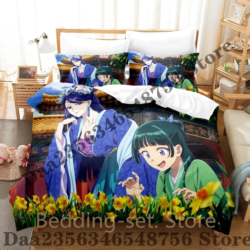 2026 The Apothecary Diaries Bedding Set Single Twin Full Queen King Size Bed Set Bedroom Duvetcover Sets Anime Bed Sheet Set LadyShow.Store