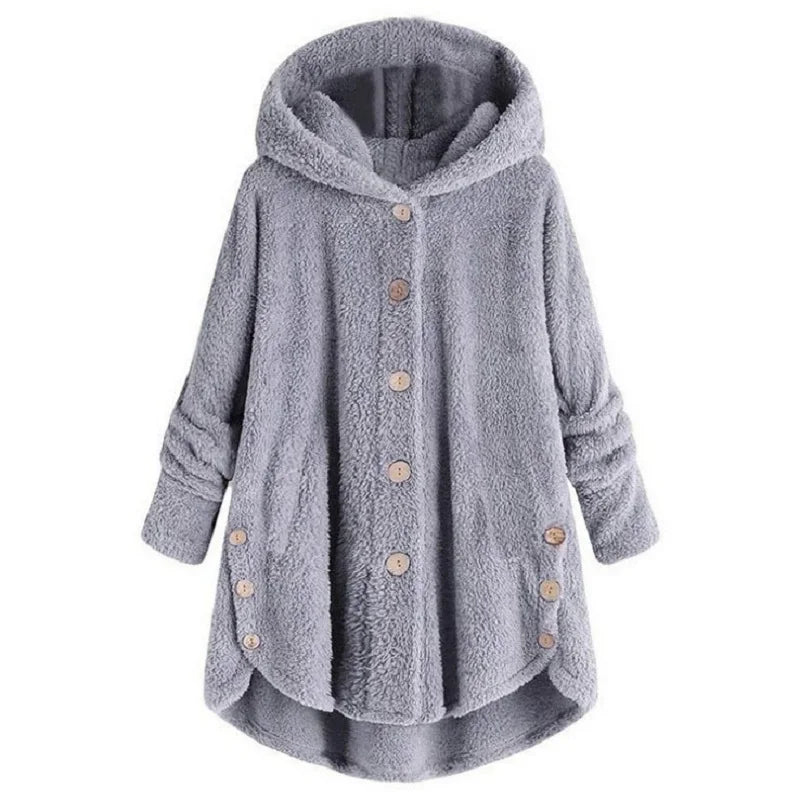Fashion Trend Autumn and Winter Press-pleated Printed Turn-collar Long-sleeved Shirt Two-piece Furry Coat LadyShow.Store