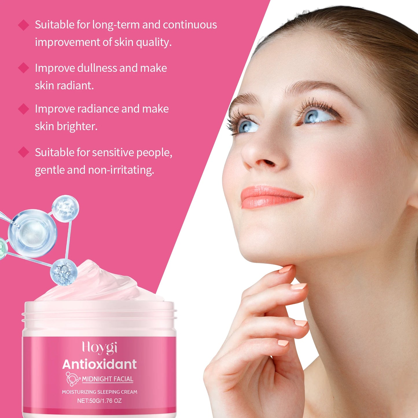 Night Face Cream Repair Damaged Skin Treatment Firming Increase Elasticity Lifting Tighten Reduce Dullness Brightening Skin Care Pi-Mart
