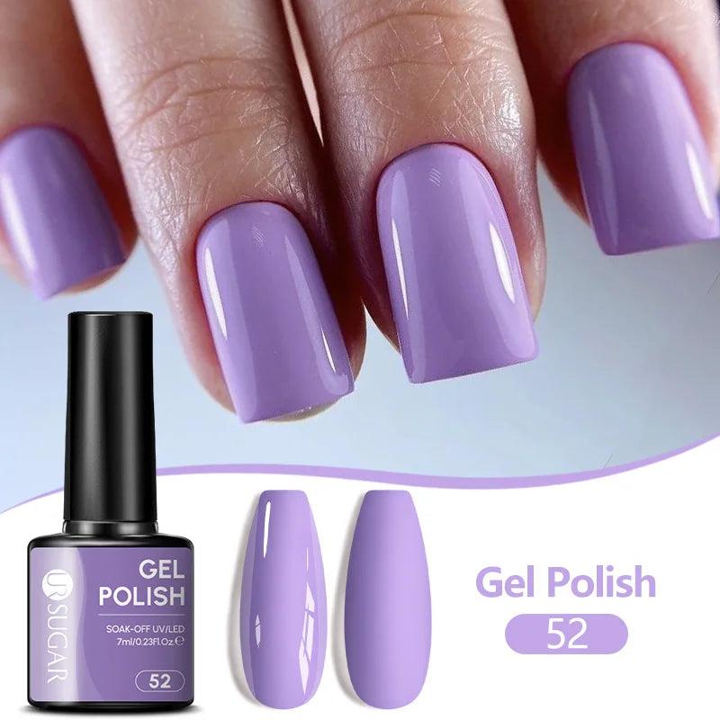 UR SUGAR 7ML Nail Gel Fresh Macaron 107 Colors All For Manicure Semi Permanent Soak Off LED UV Long-Lasting Nail Art Varnish Tri Light Beauty