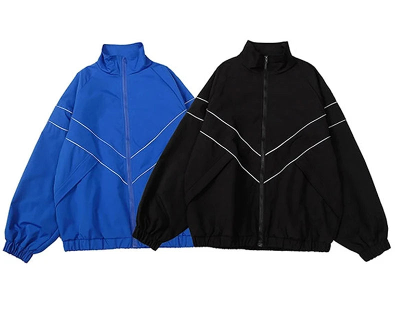 Hip Hop Varsity Jacket Men High Street Patchwork Color Black Windbreaker Coats Women Spring Autumn Thin Fashion College Jackets Pi-Mart