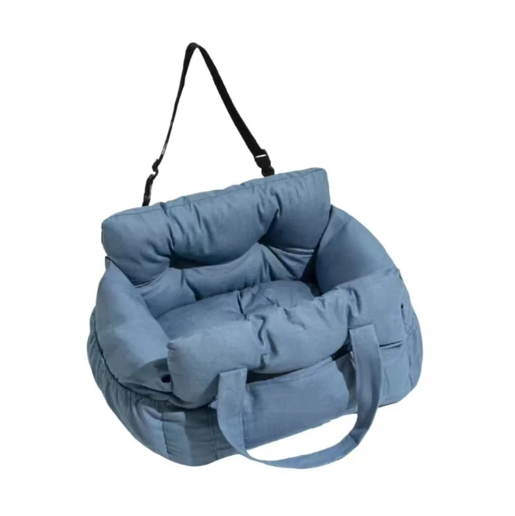 Dog Car Seat with Safety Belt - Non-Slip Pet Car Bed for Small Dogs, Washable Travel Carrier with Secure Straps for Safe Car Pi-Mart