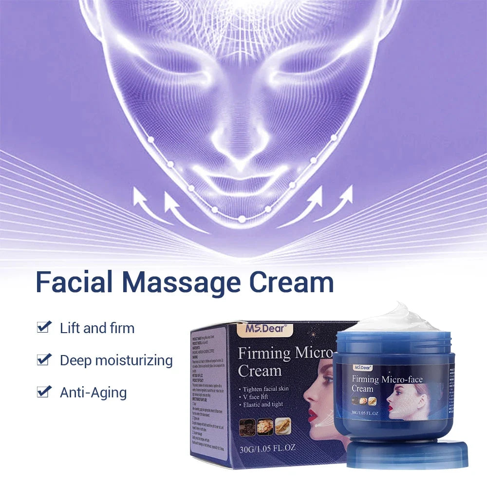 Micro-face Firming Cream Tightens Contours Face V Line Shape Masticatory Muscles Jowls Fat Burning Anti-Aging Essence Skin Care Tri Light Beauty