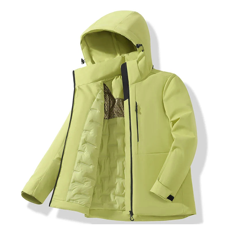 JNLN Unisex Waterproof Fleece Jackets Winter Windproof Thermal Windbreaker Men Women Hiking Camping Skiing Climbing Raincoat LadyShow.Store