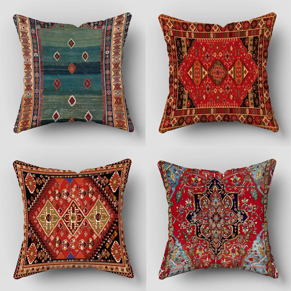 Persian Rug Pattern Pillowcase Living Room Sofa Cushion Cover Fashion Decorative Home Decor 45X45cm Two Sides Short Plush Pi-Mart