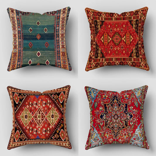 Persian Rug Pattern Pillowcase Living Room Sofa Cushion Cover Fashion Decorative Home Decor 45X45cm Two Sides Short Plush Pi-Mart