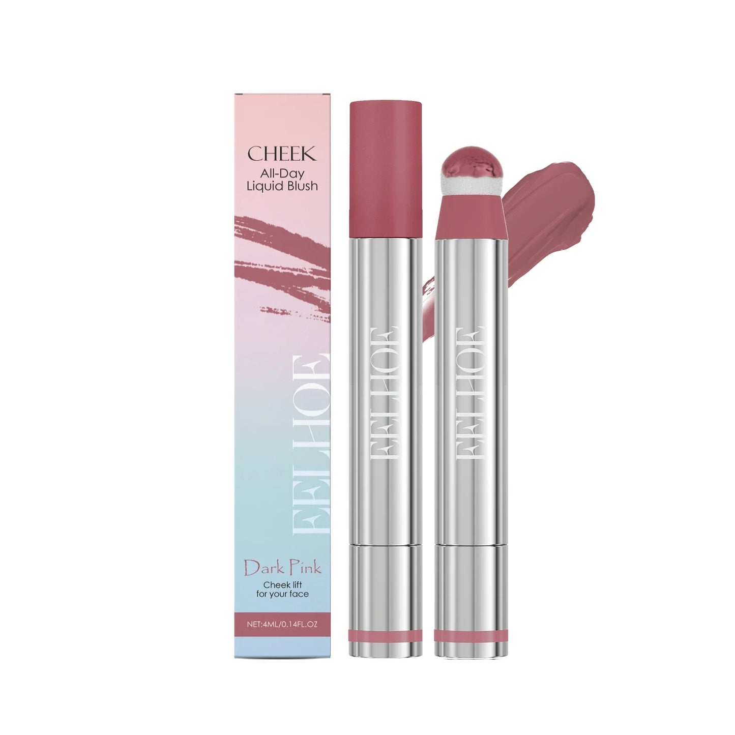 Peach Pink Plush Brush Liquid Blush Cheek Cream Smooth Long Lasting Velvet Matte Nude Apricot Orange Blusher Easy To Wear Tri Light Beauty