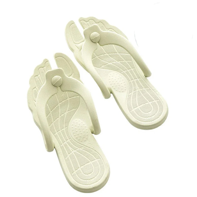 New Summer Folding Flip-Flops Business Trips Travel Portable Lightweight EVA Slippers Soft Bottom Beach Couple Slide Sandals LadyShow.Store