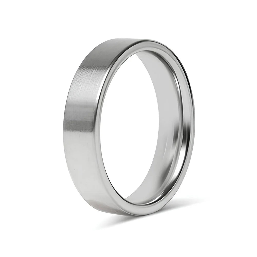 Men's Titanium Steel Bold Matte Ring Punk Syle 8mm Wedding Band Ring for Women Minimalist Gothic Jewelry Best Friend Gift Pi-Mart
