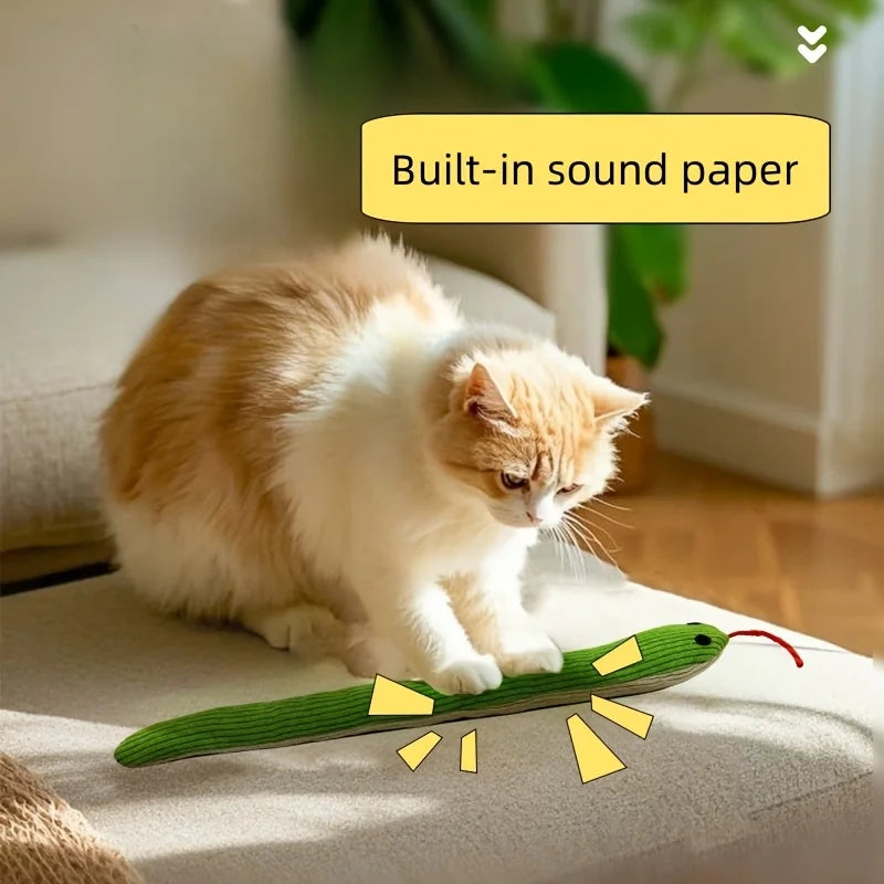 Cat Toy Snake Interactive Crinkle Sound Toy  Kitten Teaser Kick Toy Interactive Pet Toy for Indoor Cats 16.5 Inches Pet Supplies Pi-Mart