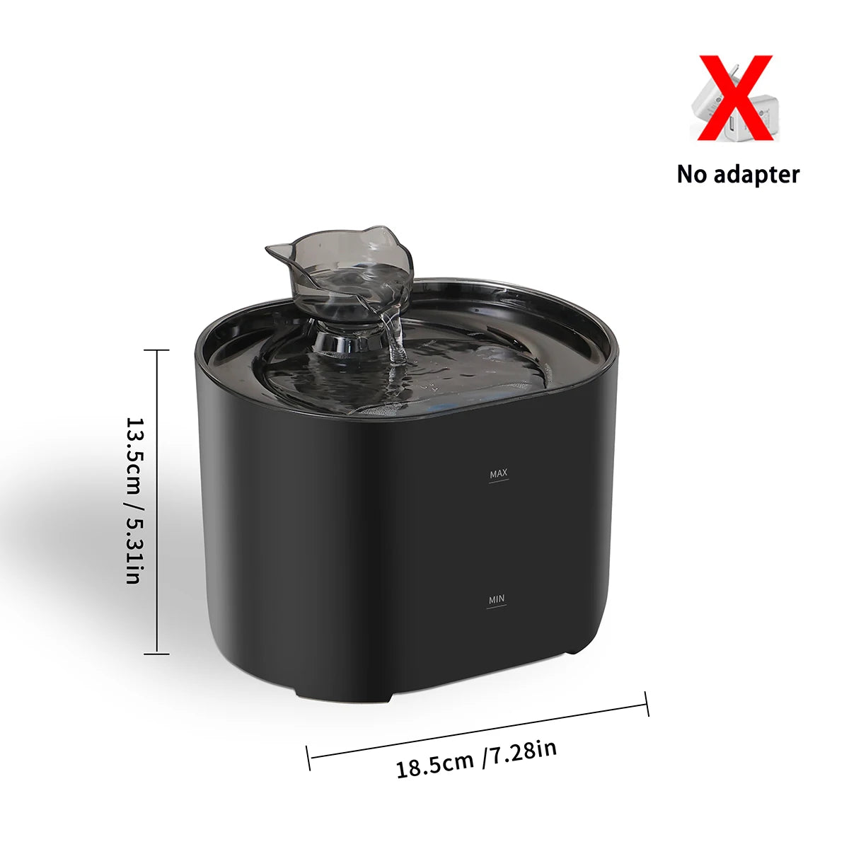 Automatic Cat Water Fountain, 2.2L/74oz Pet Water Fountain, Ultra-quiet, Suitable for Indoor Cats and Dogs, Easy to Clean Pi-Mart