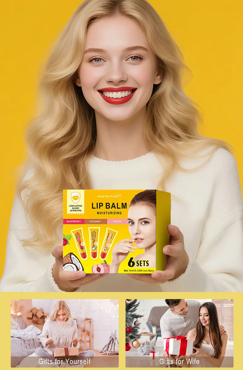 3-Piece Cardboard Lipstick Set -10ml * 3PCS Portable Belt Deep Moisturizing and Gloss Autumn and Winter Care Lipstick Pi-Mart
