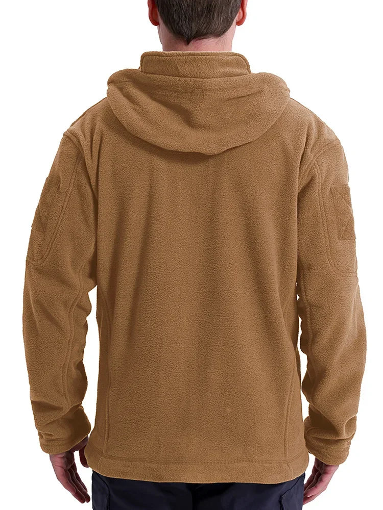 Men's Hunting Fleece Jacket Hiking Hunting Outdoor Fleece  Tactical Jacket Winter Warm Full Zip Military Hoodies Multi-Pockets Pi-Mart