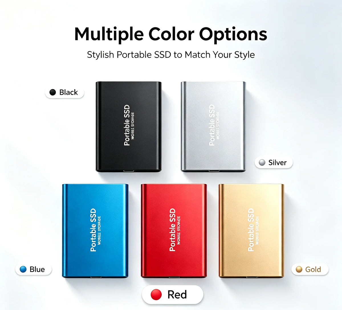 Portable External SSD, 1TB-16TB Large Capacity USB3.1 High Speed Solid State Drive, Lightweight Storage for Laptop, Desktop, Mac Pi-Mart