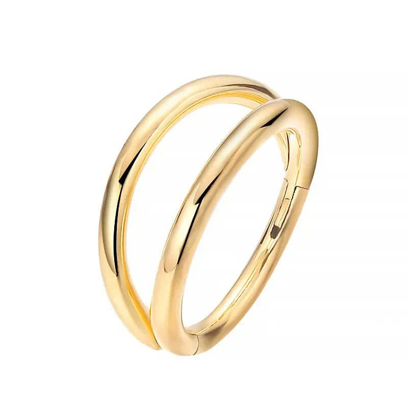 Double Septum Rings Nose Rings Hoops Cartilage Hoop Earring Piercing Nose Open Stacked Hoop Nose Rings 16G 18G 20G 6/8/10mm Pi-Mart