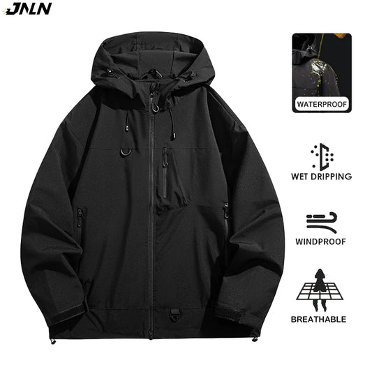 JNLN Unisex Waterproof Windbreaker Outdoor Sport Windproof Single-Layer Jacket Men Women Hiking Climbing Trekking Rain Coat Pi-Mart