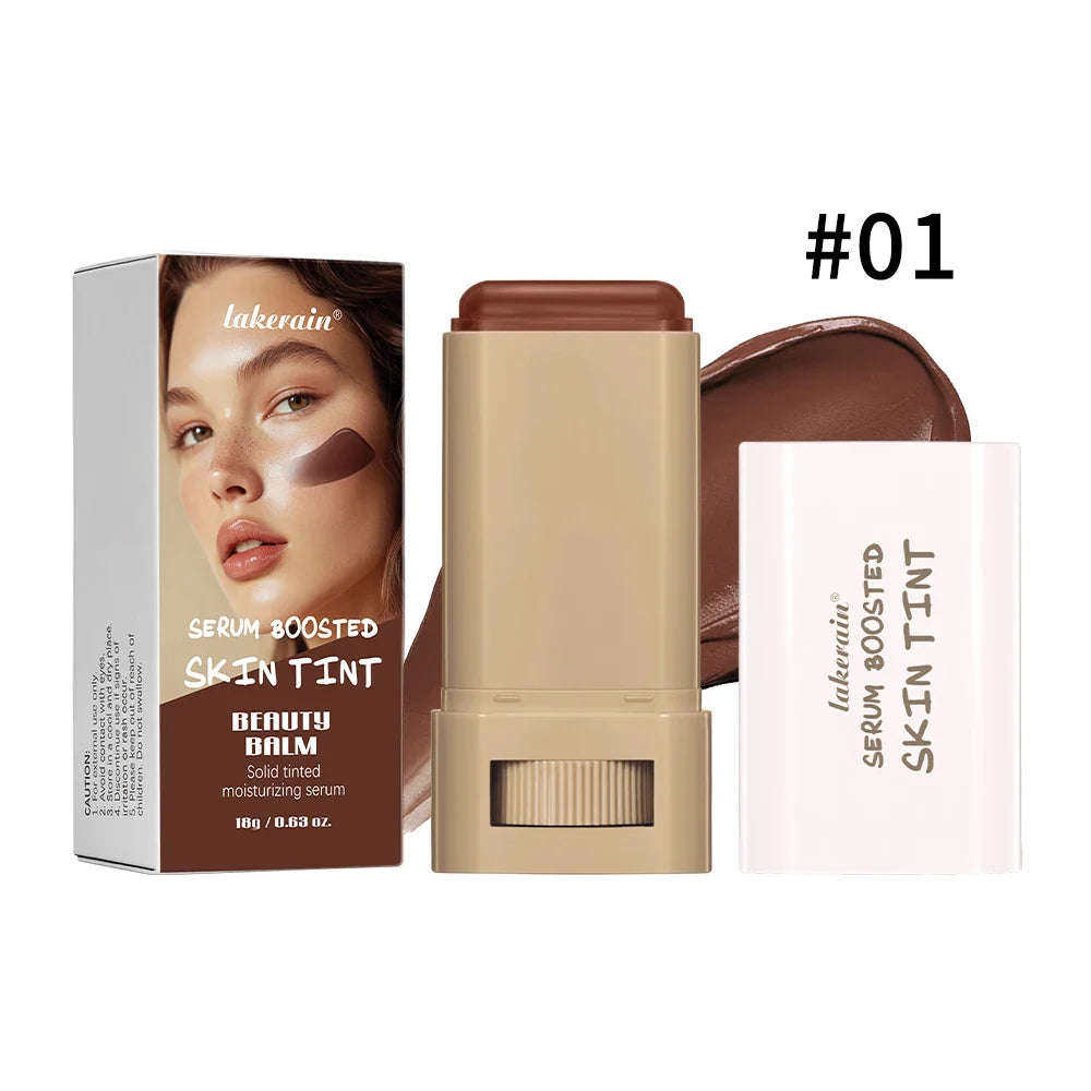Skin Tint Foundation Stick Eraser Concealer Foundation Stick Serum Boosted Smooth Plumper Hight Coverage Travel Bronze Foundatio LadyShow.Store