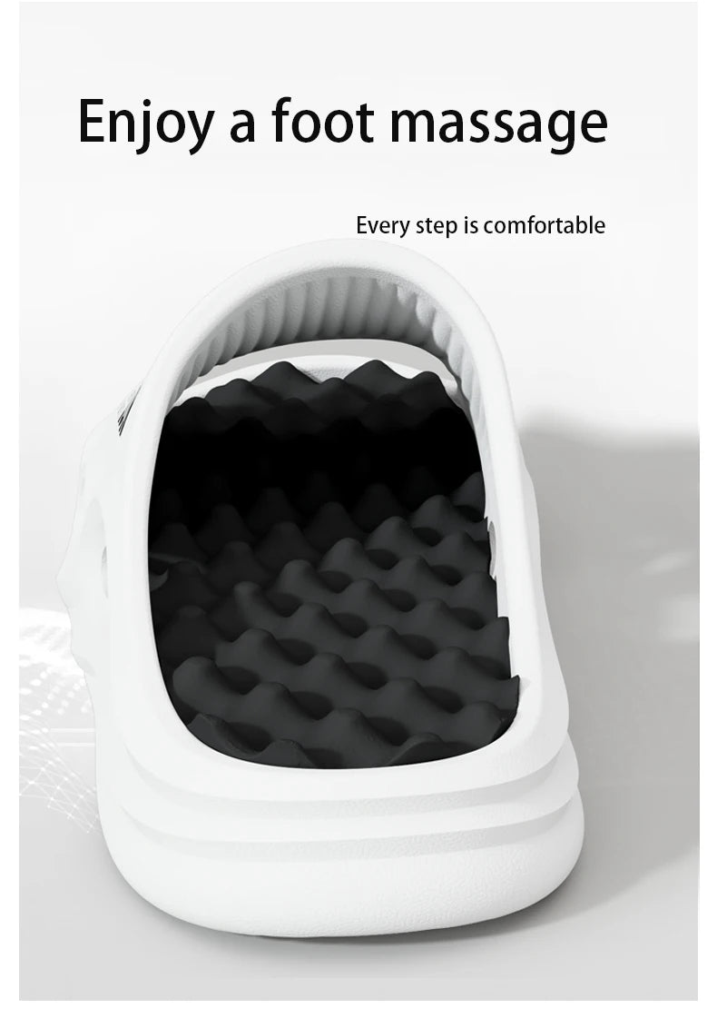 Men Fashion Massage Slippers Indoor/Outdoor Sandals Beach Flip Flop Thick Sole Male Slides Summer Non-Slip Men Shower Slippers Pi-Mart