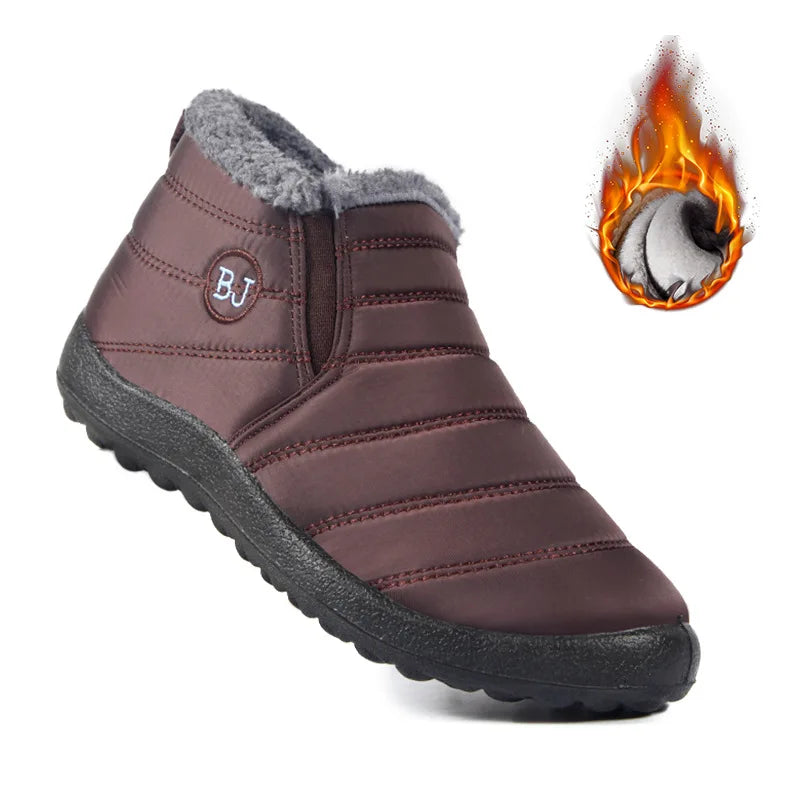 Snow Women Boots Fashion Unisex Shoes Slip On Platform Shoes For Women Ankle Boots Waterproof Plush Winter Shoes Botas Mujer LadyShow.Store