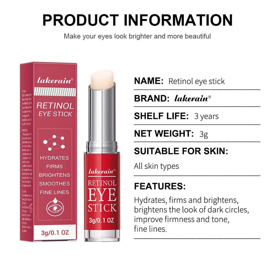 Retinol Eye Cream Lightening Dark Circles Firming Skin Instant Eye Repair Serum Stick for women Women Eyes Care Pi-Mart
