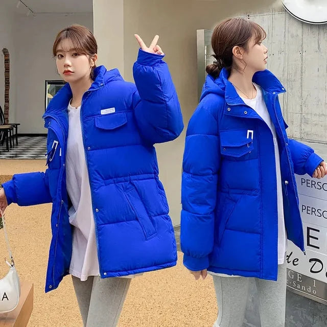 2025 New Winter Hooded Parka Women's Down Cotton Jacket Puffer Coat Overcoat Thick Warm Cotton Padded Jacket Snow Wear Outwear LadyShow.Store