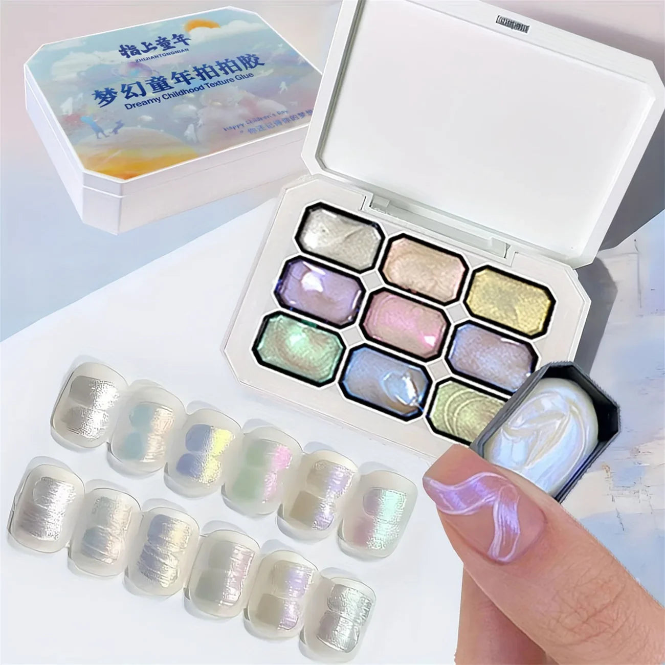 1pc 9-color patting gel gradient dream pearlescent texture soak off UV&LED nail polish gel art creation nail home salon DIY ins Tri Light Beauty