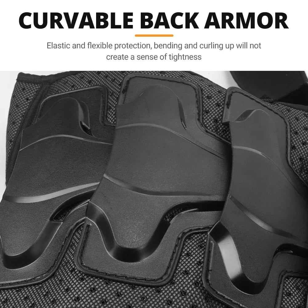 Kid's Motorcycle Armor Vest Protection Motocross Body Armor Jacket Protective Armors Riding Kneepads Moto Full Armor Children LadyShow.Store